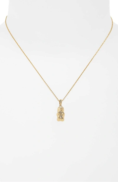 Shop Tory Burch Gummy Bear Delicate Pendant Necklace In Rose Gold