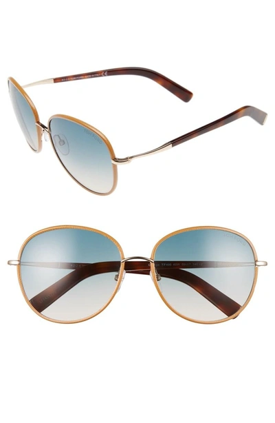 Shop Tom Ford Georgia 59mm Sunglasses - Rose Gold/ Beige/ Sand