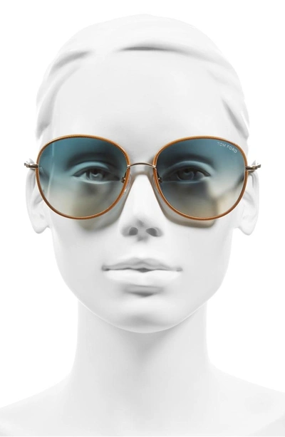 Shop Tom Ford Georgia 59mm Sunglasses - Rose Gold/ Beige/ Sand