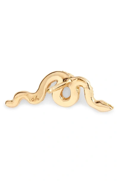 Shop Nora Kogan Diamond Pave Snake Stud Earrings In Yellow Gold