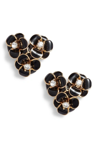 Shop Kate Spade Shine On Flower Cluster Stud Earrings In Black