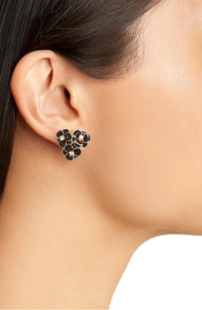 Shop Kate Spade Shine On Flower Cluster Stud Earrings In Black