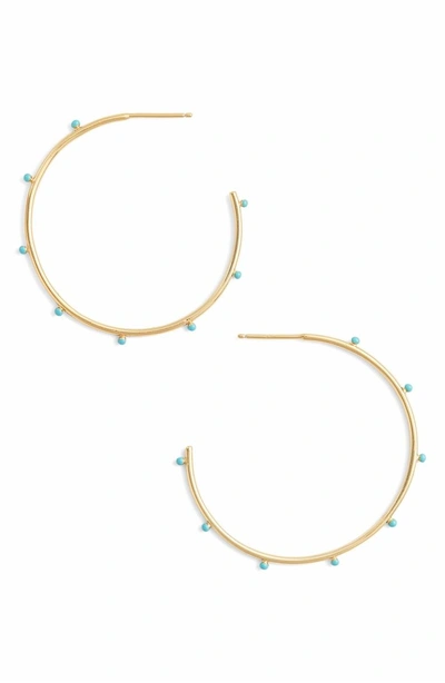 Shop Argento Vivo Enamel Hoop Earrings In Turquoise