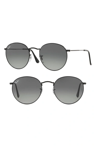 Shop Ray Ban 53mm Round Retro Sunglasses - Black