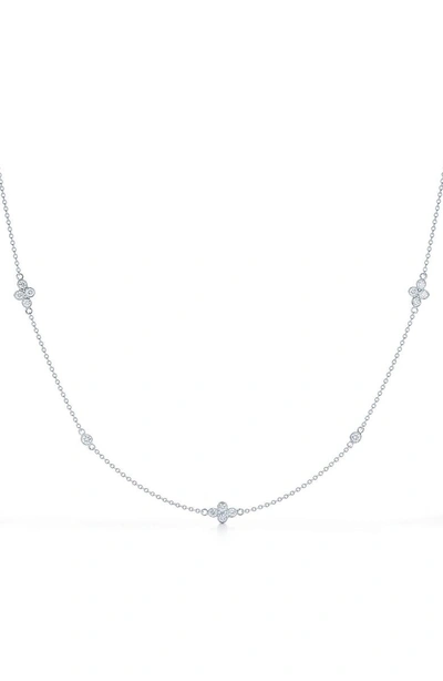Shop Kwiat Quad Diamond String Necklace In White Gold