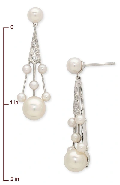 Shop Mikimoto 'legacy Collection' Akoya Cultured Pearl & Diamond Earrings In Pearl/ Diamond