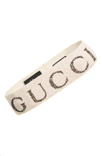 Shop Gucci Teban Logo Headband In White