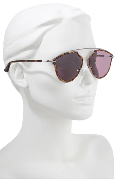 Shop Dior 58mm Round Sunglasses - Yellow Havana/ Dark Ruthenium