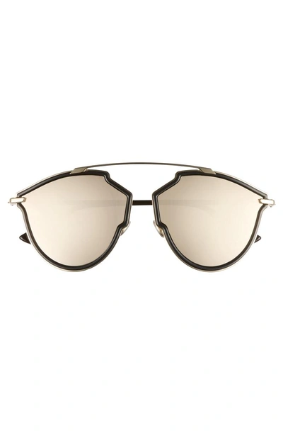 Shop Dior 58mm Round Sunglasses - Black/ Gold
