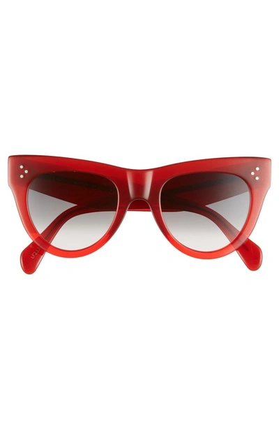 Shop Celine 51mm Cat Eye Sunglasses - Gradient Red/ Smoke Green