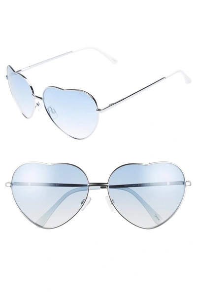 Shop Circus By Sam Edelman 60mm Metal Heart Sunglasses - Silver