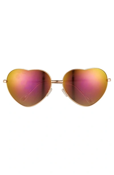 Shop Circus By Sam Edelman 60mm Metal Heart Sunglasses - Rose Gold