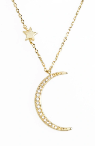 Shop Melinda Maria Fairbanks Layered Pendant Necklace In White Cz/ Gold