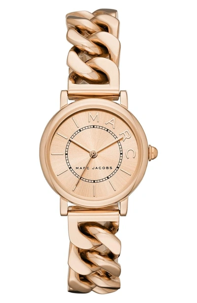 Shop Marc Jacobs Classic Chain Link Bracelet Watch, 28mm In Rose Gold