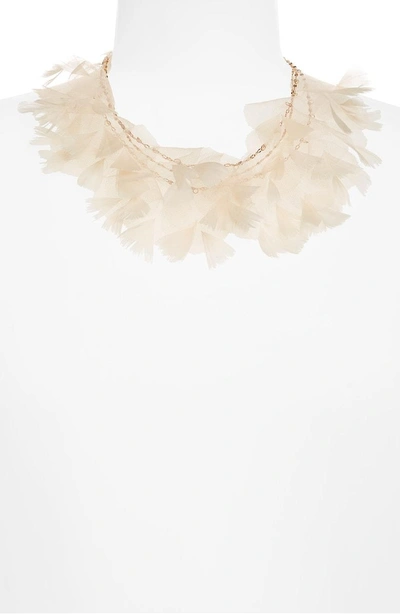 Shop Serefina Statement Feather Necklace In Blush