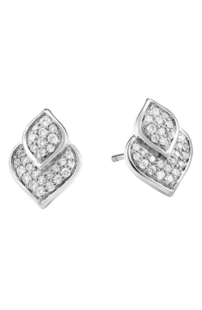 Shop John Hardy Legends Naga Pave Diamond Stud Earrings In Silver
