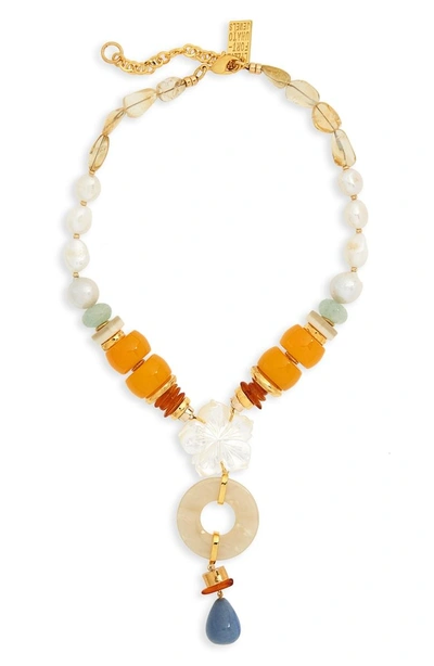 Shop Lizzie Fortunato Capri Necklace In White Multi