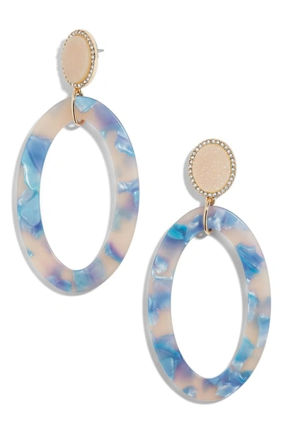 Shop Baublebar Triana Drusy & Oval Drop Earrings In Cream