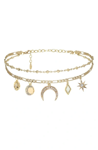 Shop Ettika Mirror Charm Choker Necklace In Gold