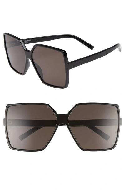 Shop Saint Laurent Betty 63mm Sunglasses - Black