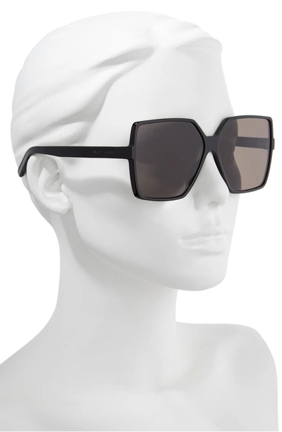 Shop Saint Laurent Betty 63mm Sunglasses - Black