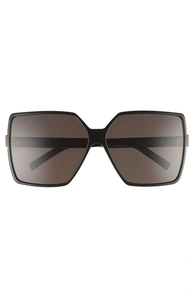 Shop Saint Laurent Betty 63mm Sunglasses - Black