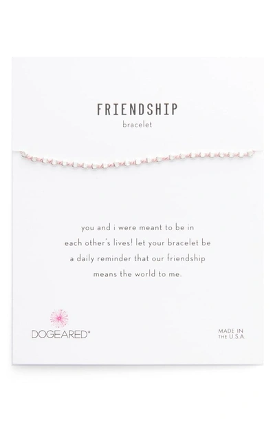 Shop Dogeared Flat Bead Pin Friendship Bracelet In Silver