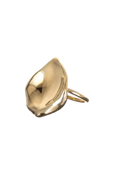 Shop Nora Kogan Rose Petal Ring In Gold Vermeil