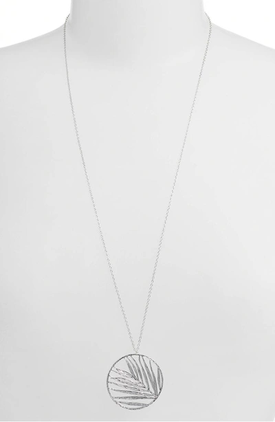 Shop Gorjana Palm Pendant Adjustable Necklace In Silver