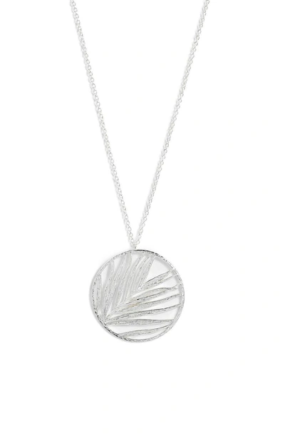 Shop Gorjana Palm Pendant Adjustable Necklace In Silver