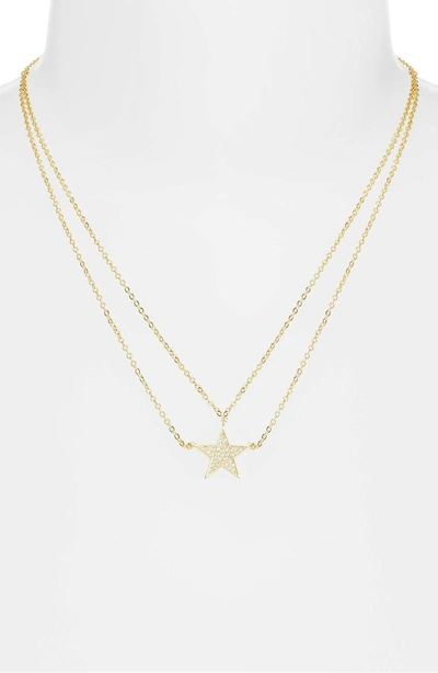 Shop Melinda Maria You're A Star Necklace In White Cz/ Gold