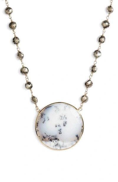 Shop Ela Rae Morah Necklace In Pyrite/ Dendrite Opal Disc