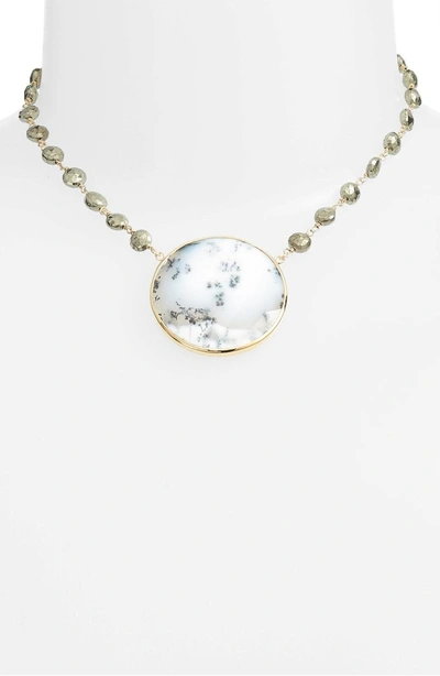 Shop Ela Rae Morah Necklace In Pyrite/ Dendrite Opal Disc