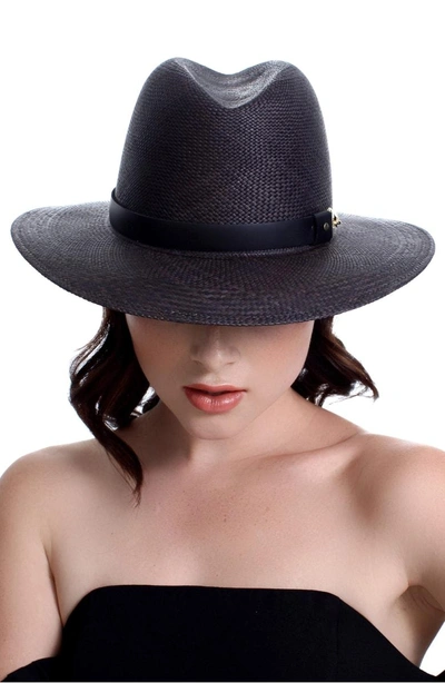 Shop Bijou Van Ness The Marlene Straw Panama Hat - Black