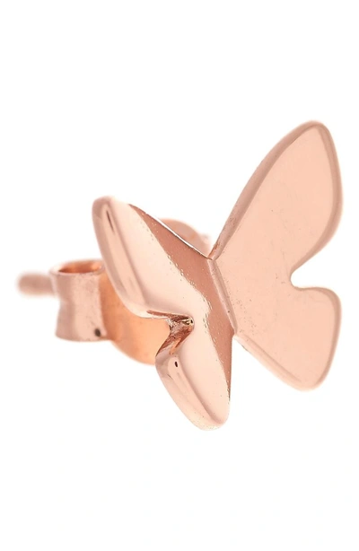 Shop Olivia Burton Social Butterfly Stud Earrings In Rose Gold