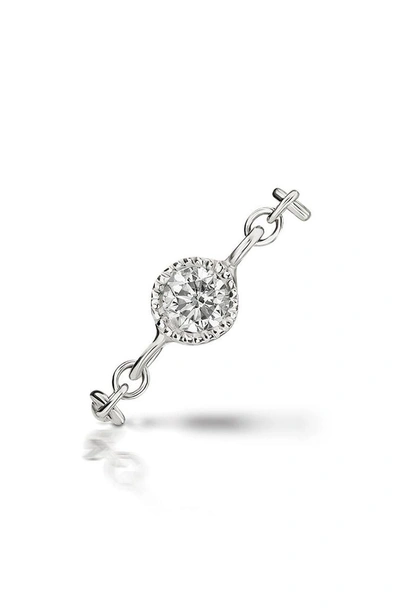 Shop Maria Tash Orbit Diamond & Chain Double Pierced Earring In White Gold