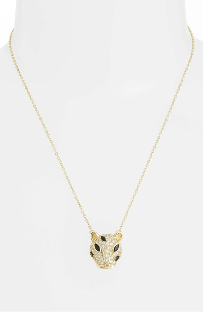 Shop Melinda Maria Baby Jaguar Necklace In Gold And White Cz