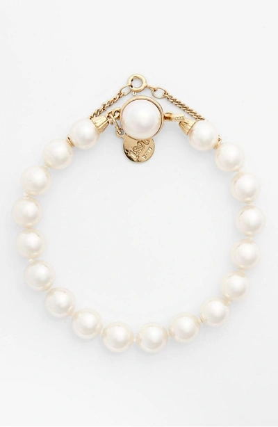 Shop Majorica 8mm Single Row Pearl Bracelet In White/ Gold