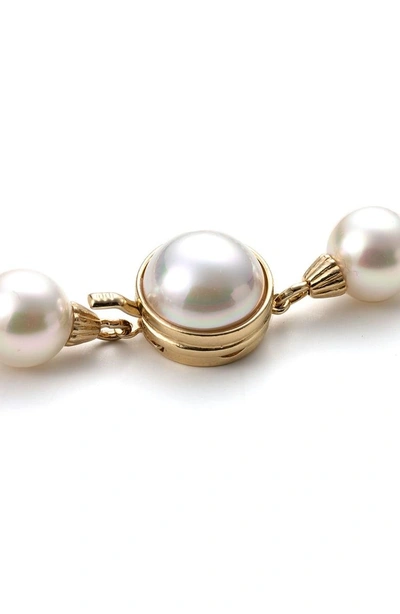 Shop Majorica 8mm Single Row Pearl Bracelet In White/ Gold