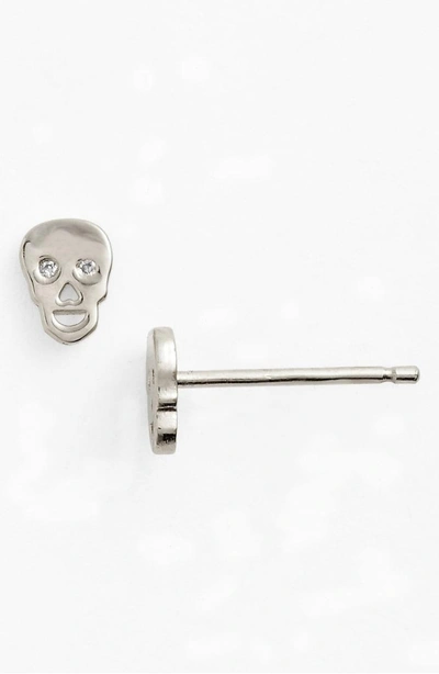 Shop Shy By Se Skull Earrings In Silver