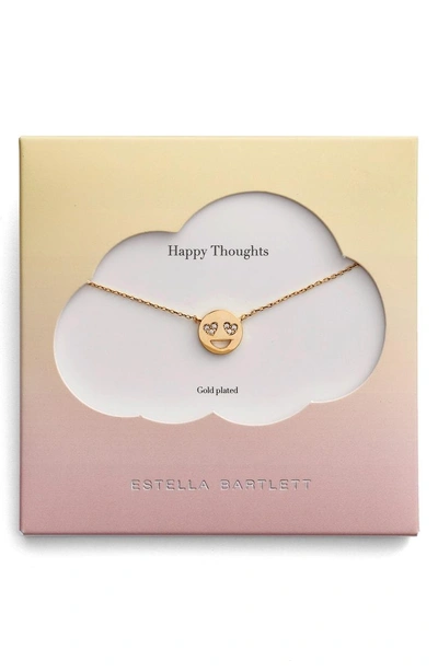 Shop Estella Bartlett Happy Thoughts Emoji Necklace In Gold