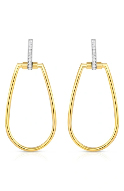 Shop Roberto Coin Classica Parisienne Diamond Oval Earrings In Yellow Gold