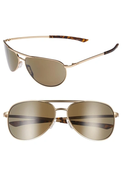 Shop Smith Serpico Slim 2.0 60mm Chromapop Polarized Aviator Sunglasses - Gold/ Brown Polar