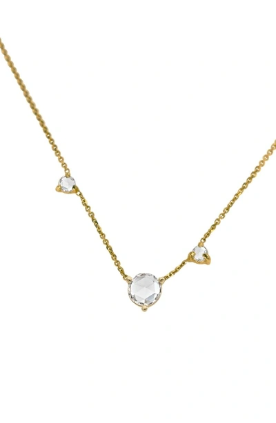 Shop Wwake Counting Collection Three-step Rose Cut Diamond Necklace In Gold