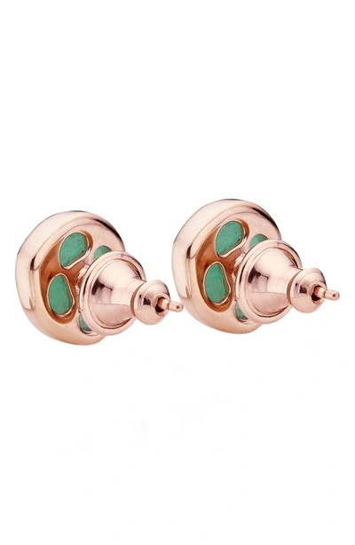 Shop Monica Vinader 'siren' Semiprecious Stone Stud Earrings (nordstrom Exclusive) In Amazonite/ Rose Gold