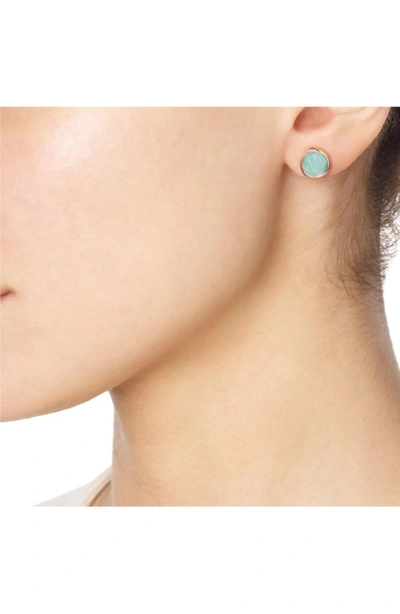 Shop Monica Vinader 'siren' Semiprecious Stone Stud Earrings (nordstrom Exclusive) In Amazonite/ Rose Gold