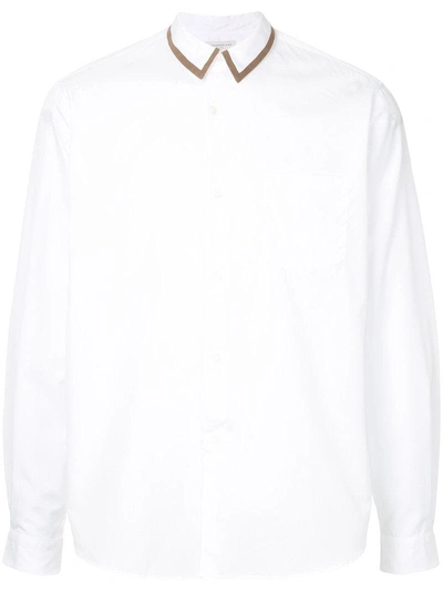 Shop Tomorrowland Tipped Collar Shirt In White