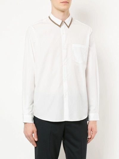 Shop Tomorrowland Tipped Collar Shirt In White