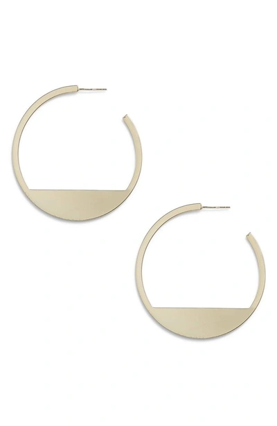 Shop Melinda Maria Quarter Moon Hoop Earrings In Gold