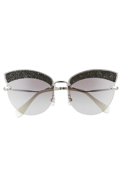 Shop Miu Miu Scenique Evolution 65mm Cat Eye Sunglasses - Silver Gradient